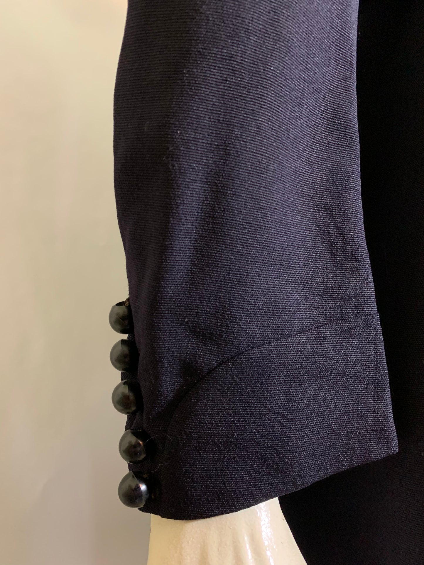 Votes for Women! Deep Blue Wool 2 Pc Walking Suit Dress with Velvet and Silk Accents circa 1910s