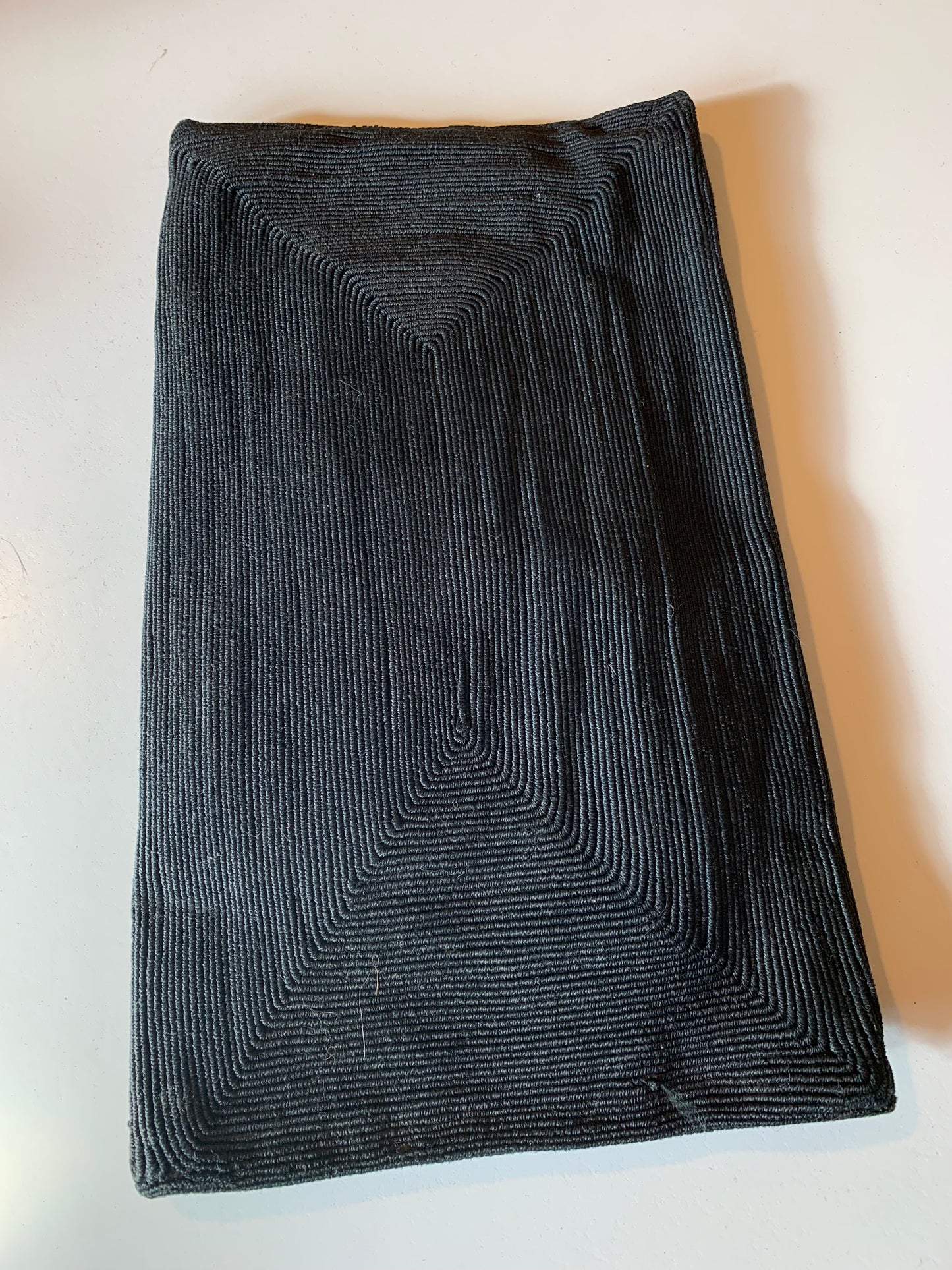 Black Cordé Style Envelope Handbag with Lucite Folding Clasp circa 1940s