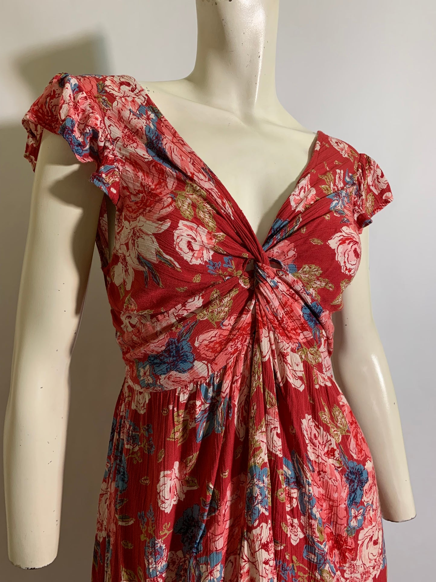 30s Inspired Floral Dress with Twisted Bodice circa 1990s