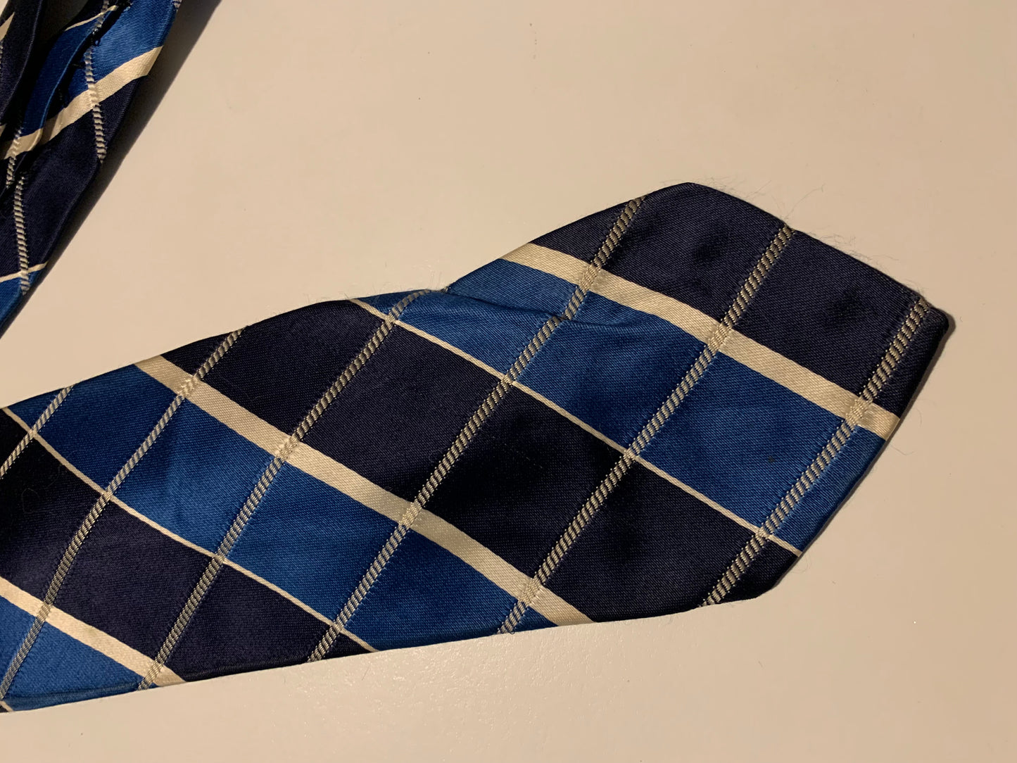 Blue Harlequin Design Silk Men's Tie circa 1940s