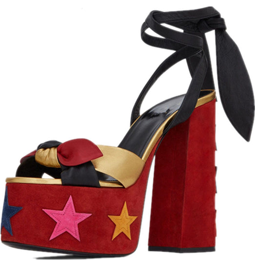 Bolan- the 1970s Glam Rock Inspired Star Studded Platform Shoes 7 Styles Stars Hearts Flowers Solid