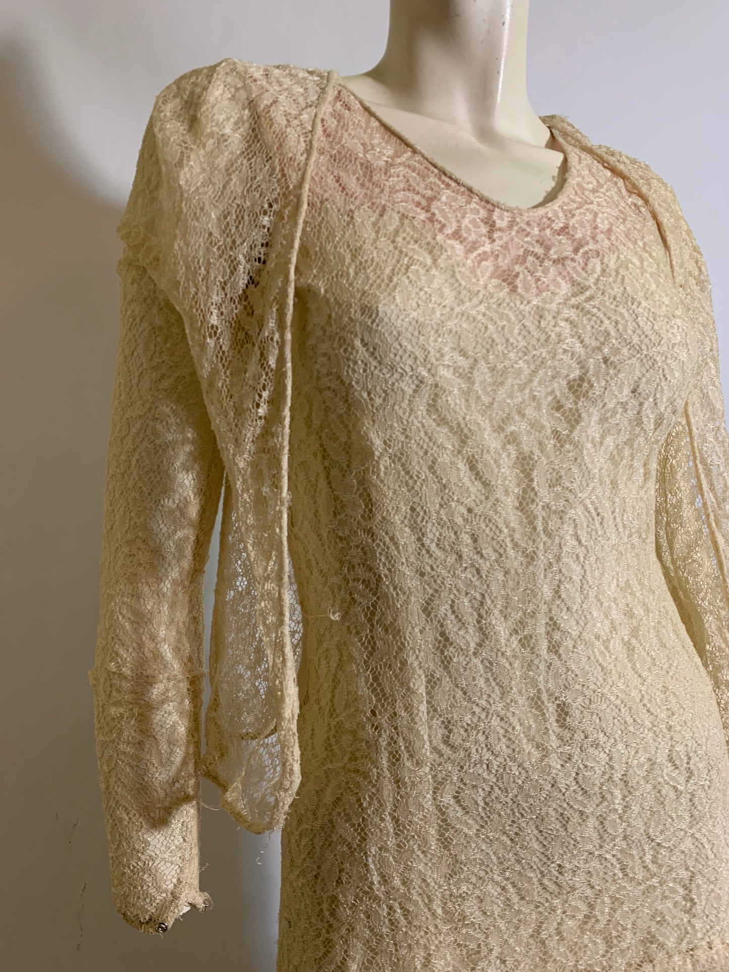 Sleeveless Lace Dress with Jacket circa 1930s