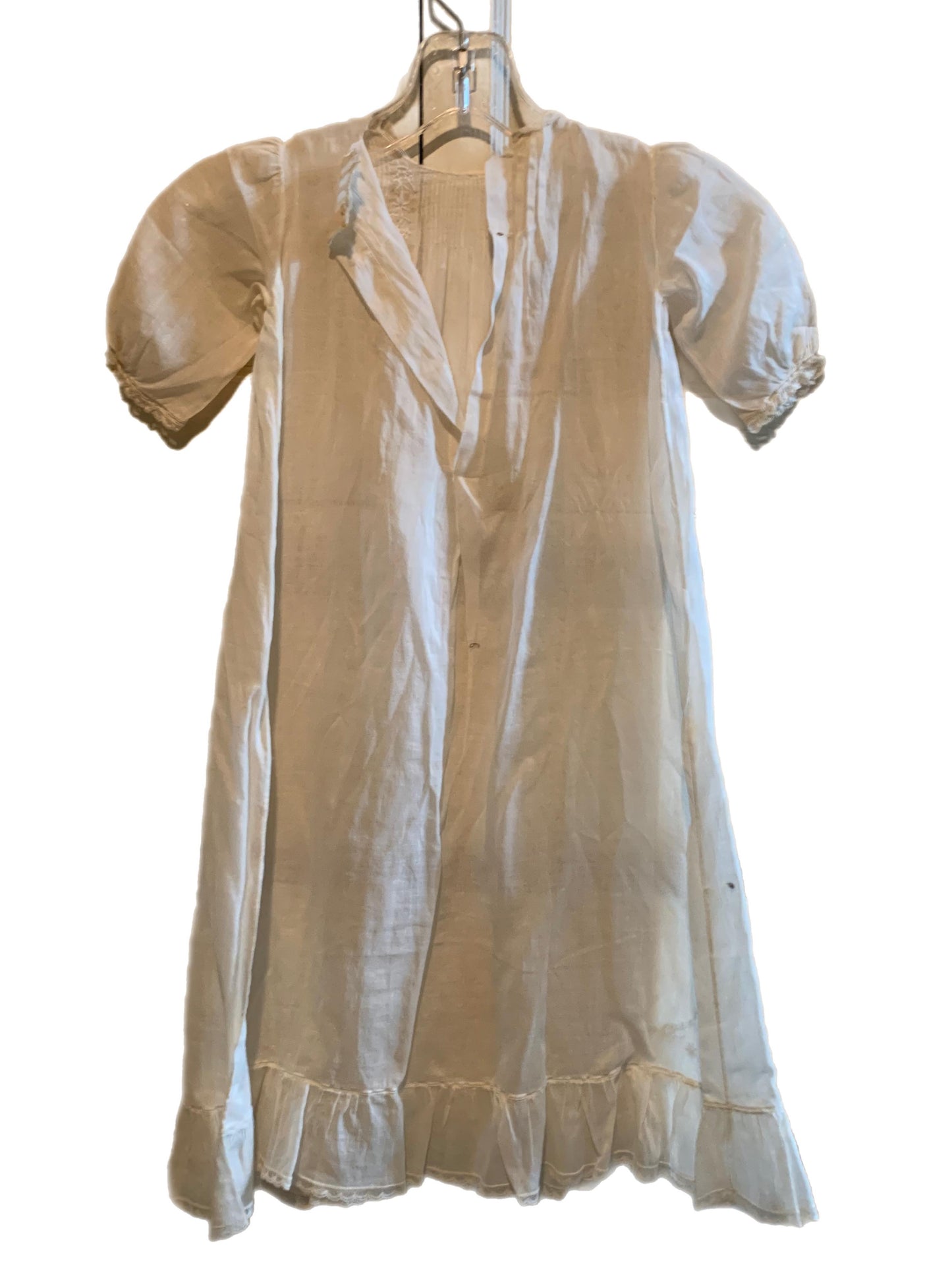 Embroidered Cotton Christening Gown circa 1910s