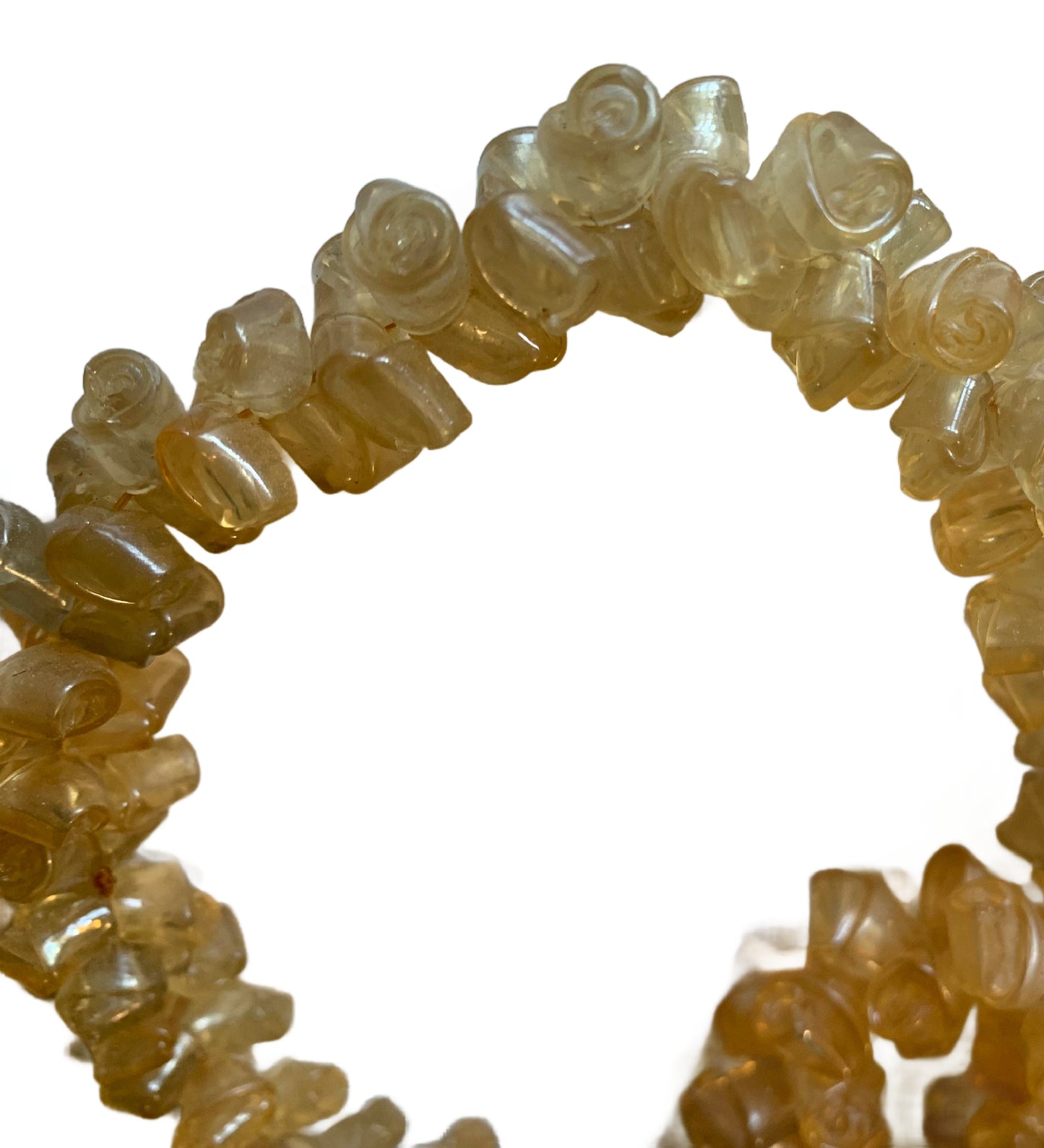 Funky Twisted Rose Rubber Bead Necklace circa 1960s
