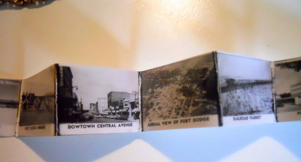 Iowa State Souvenir Necklace Fort Dodge Photo Book Locket circa 1960s