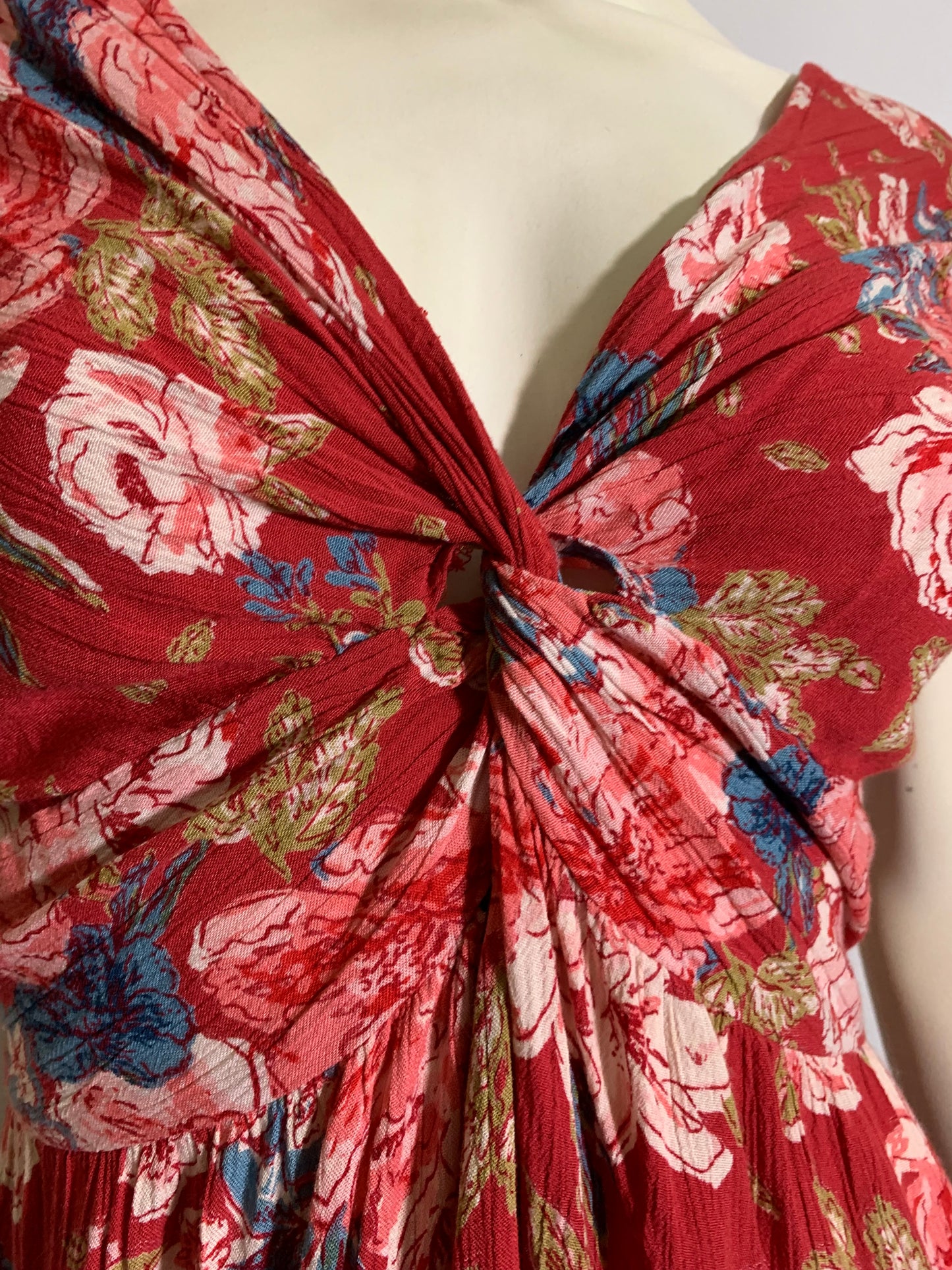 30s Inspired Floral Dress with Twisted Bodice circa 1990s