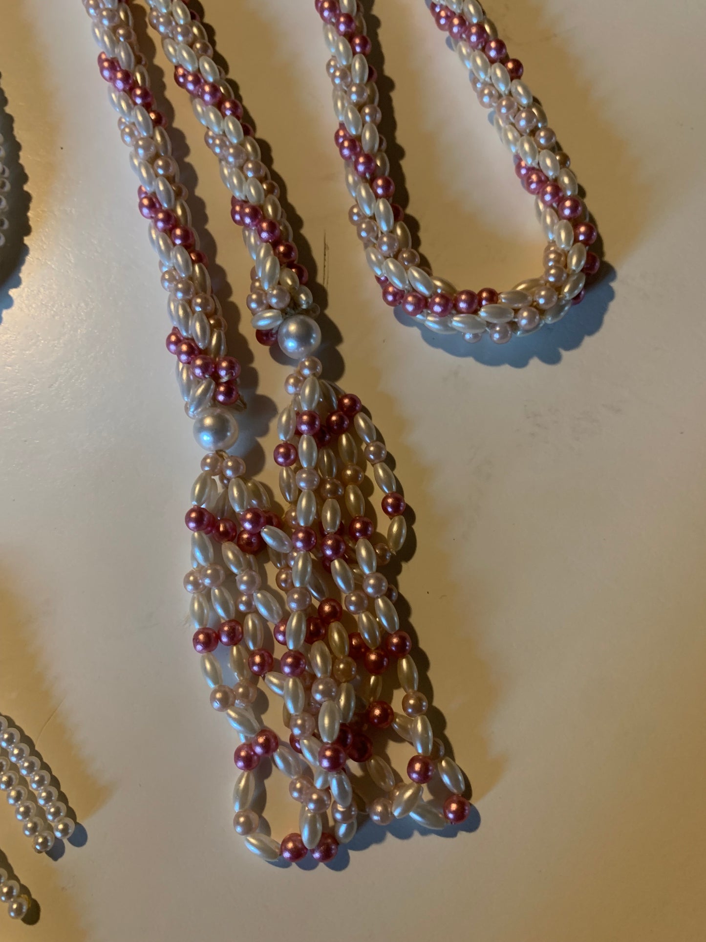 Lot 3 Beaded Lariat Necklaces circa 1960s