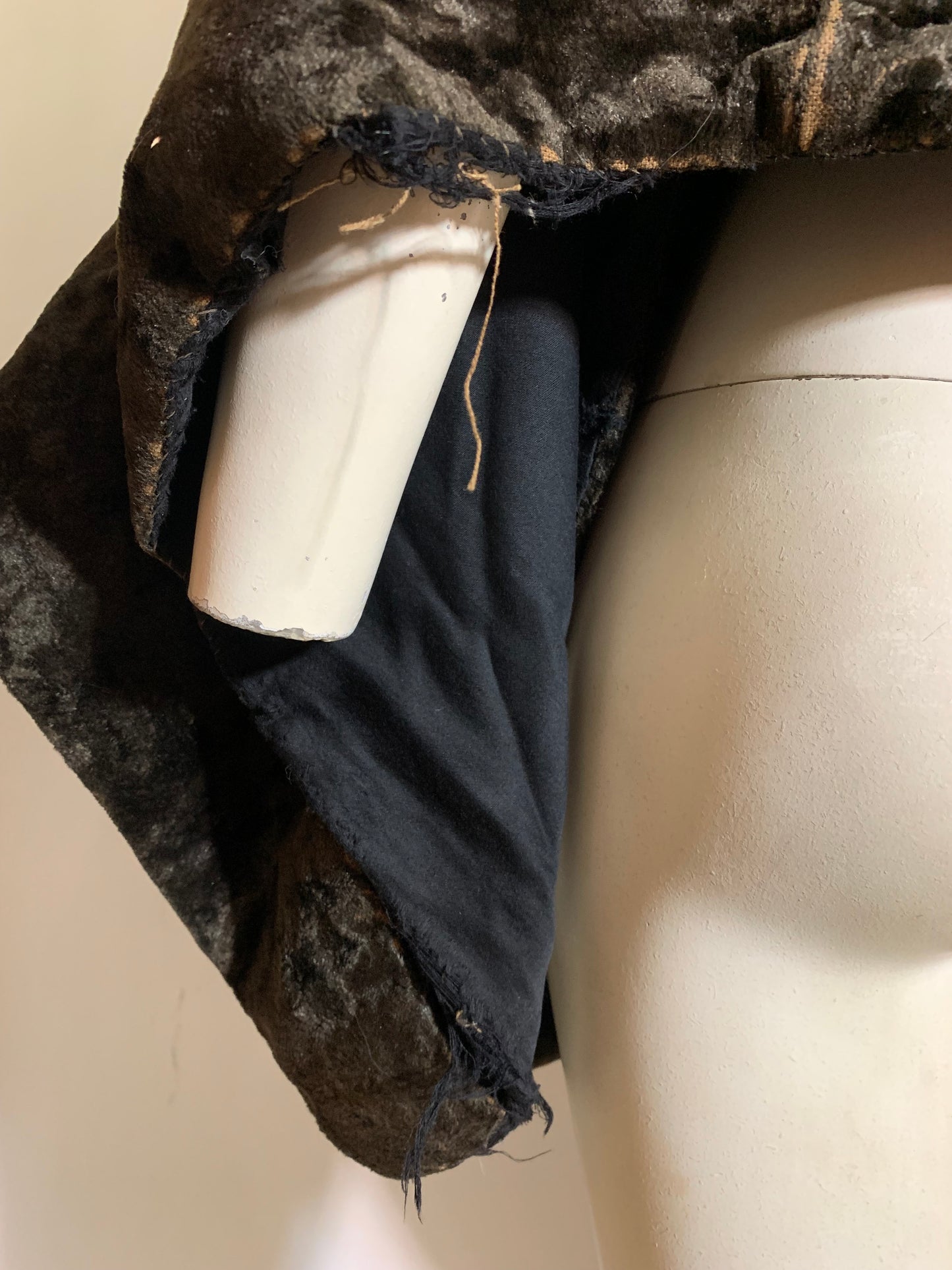 Black Velvet Lap Blanket or Wrap circa 1890s