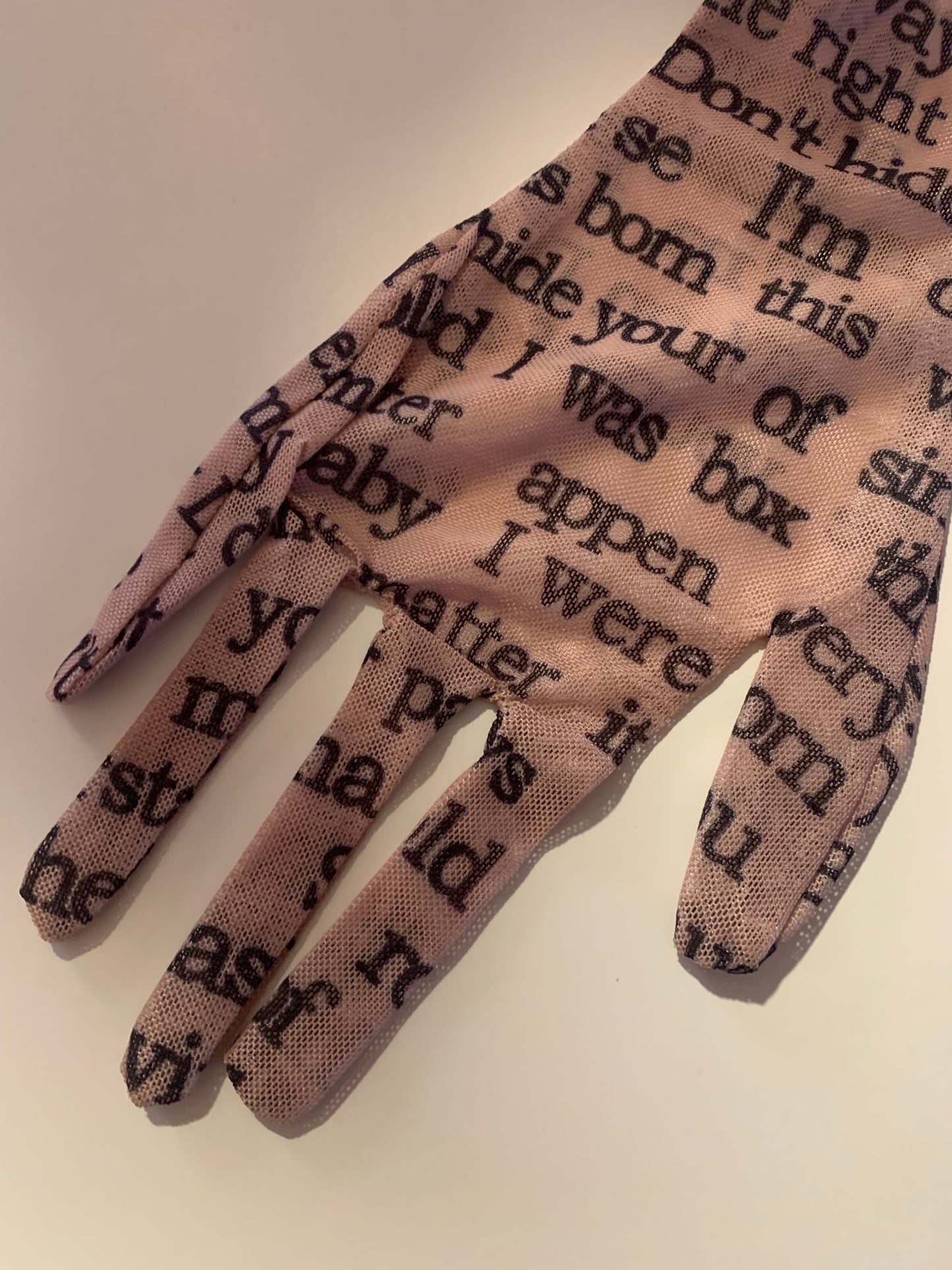 Stephi- Gaga Lyrics Mesh Sleeveless Shirt and Gloves 3 Color Ways