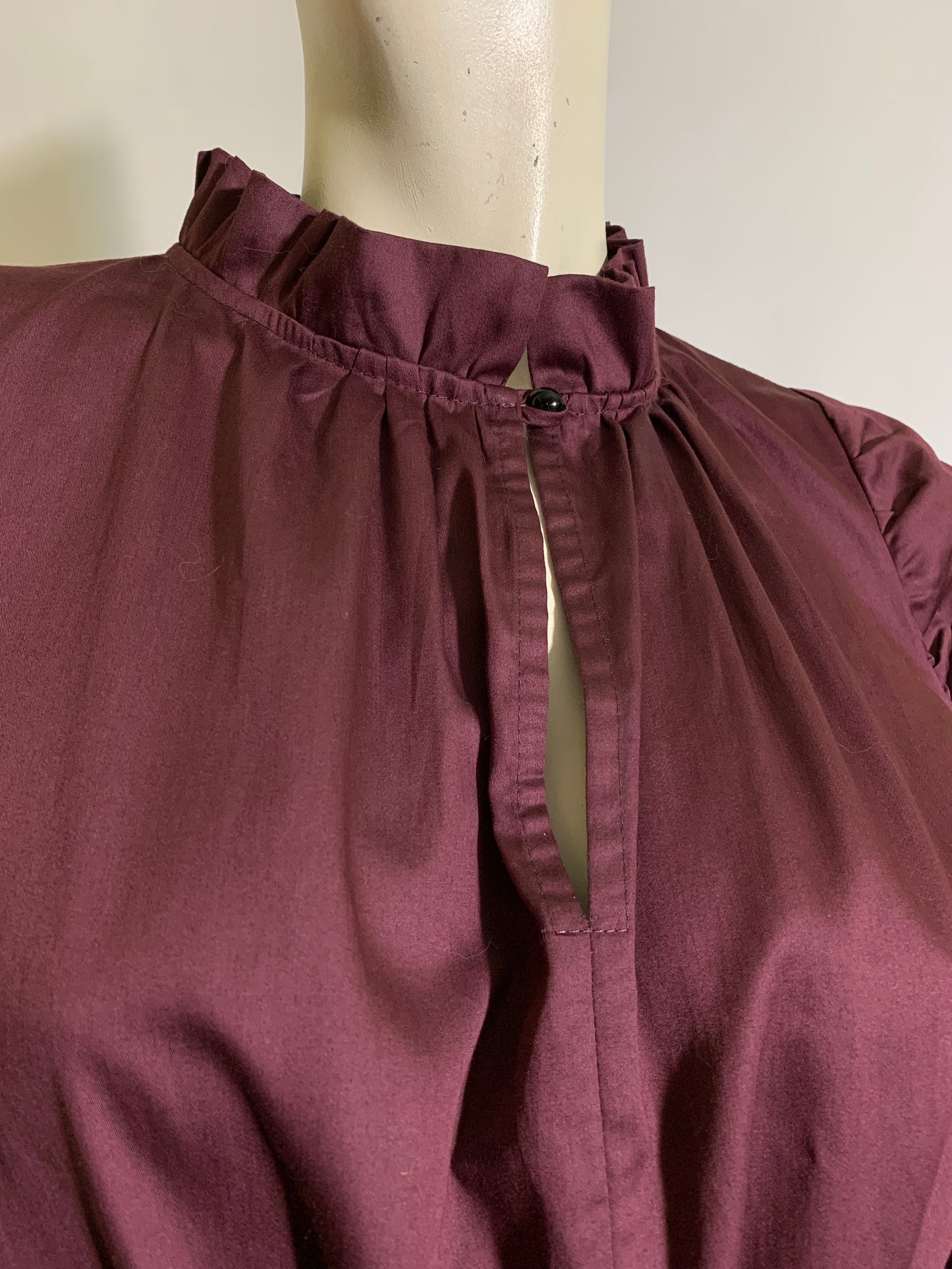 80s Inspired Plum Poplin Victorian Style Dress by LaliPop Modern