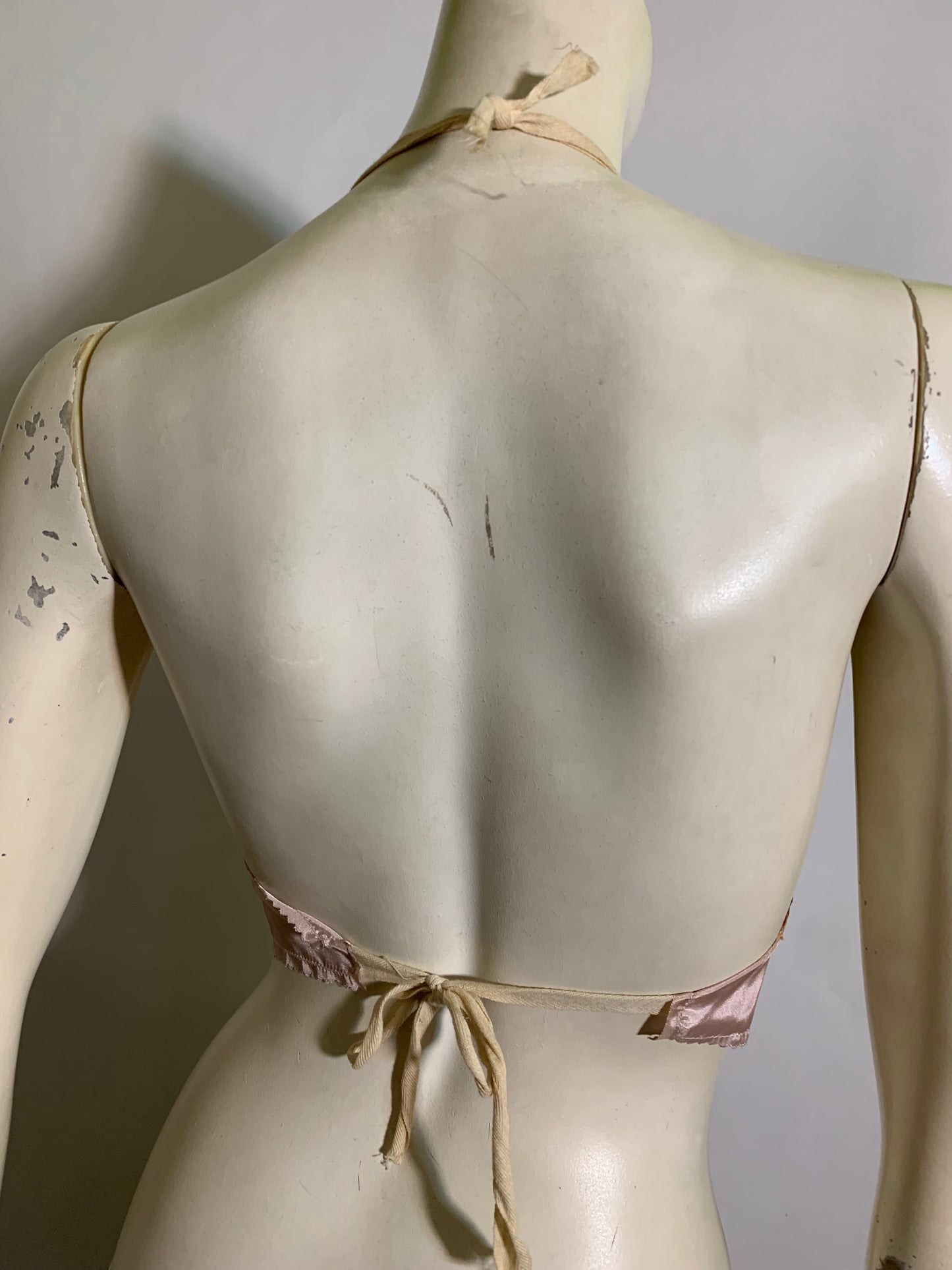 Aloha! Tropical Flocked Design Bra Top from Hawaii circa 1940s