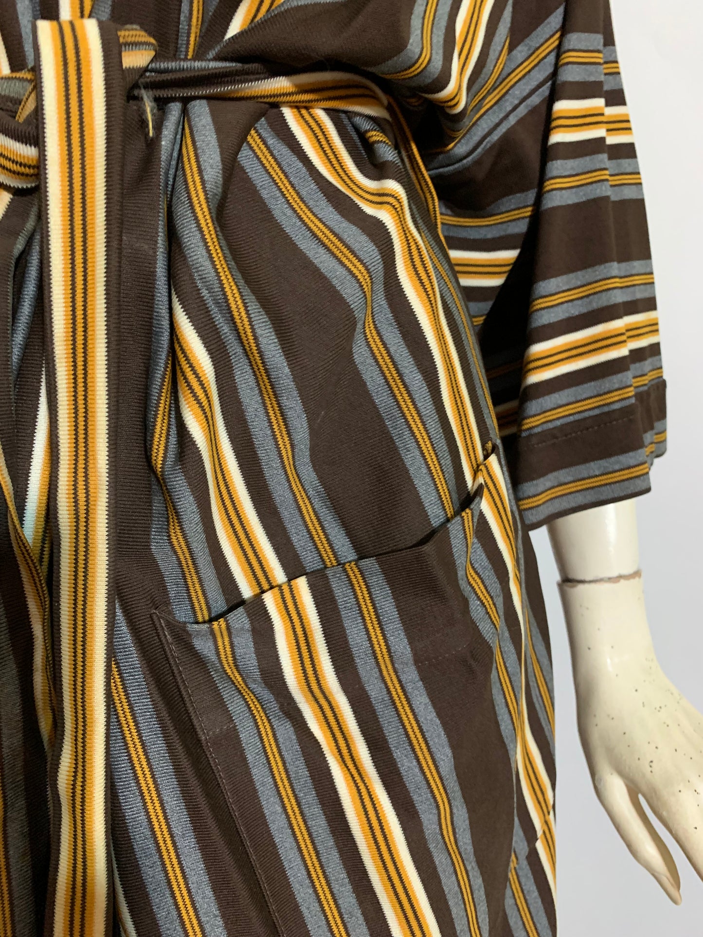 Harvest Gold and Brown Striped Men's Robe circa 1970s
