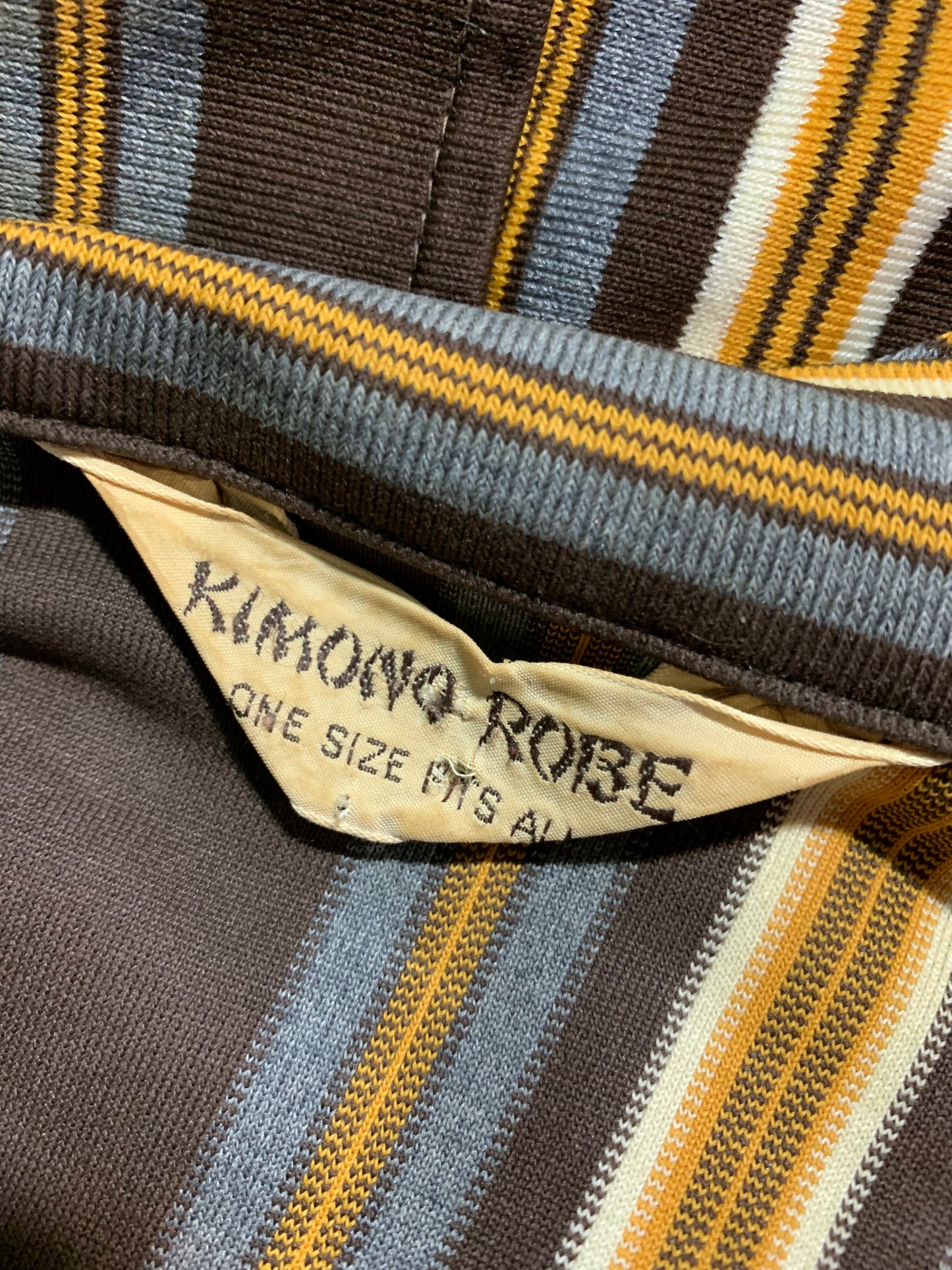 Harvest Gold and Brown Striped Men's Robe circa 1970s