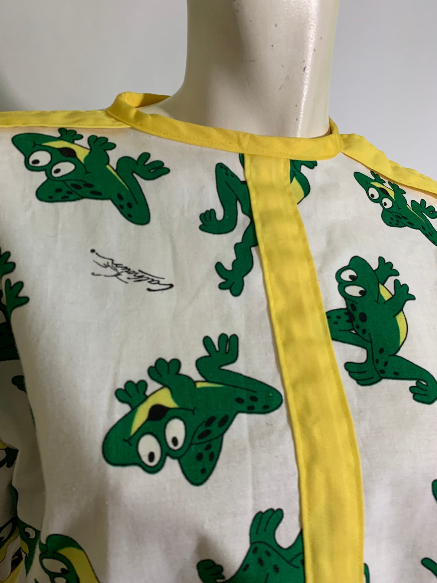 Dancing Frog Novelty Print Cotton Dress circa 1990s