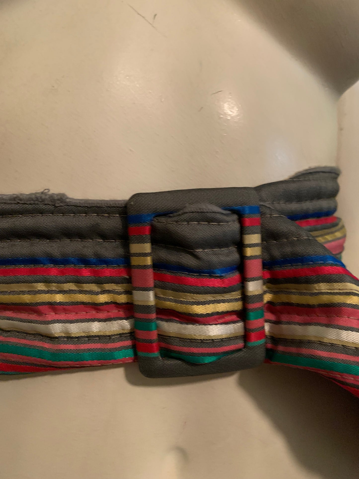 Striped Quilted Fabric Belt circa 1980s