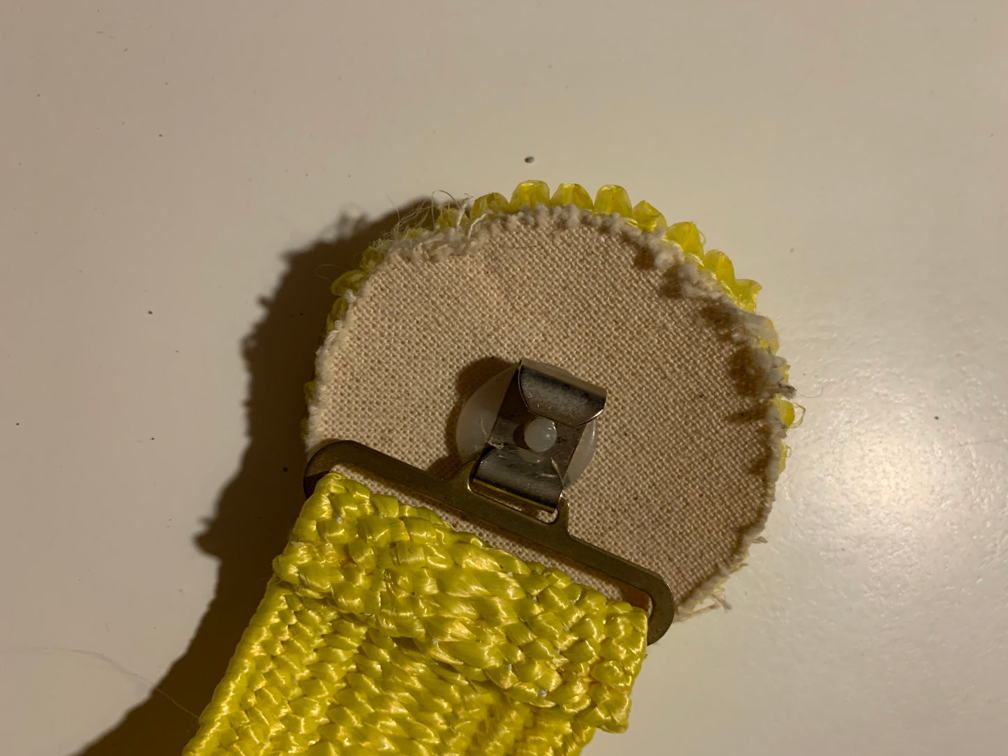 Lemon Yellow Elastic Sisal Belt circa 1980s