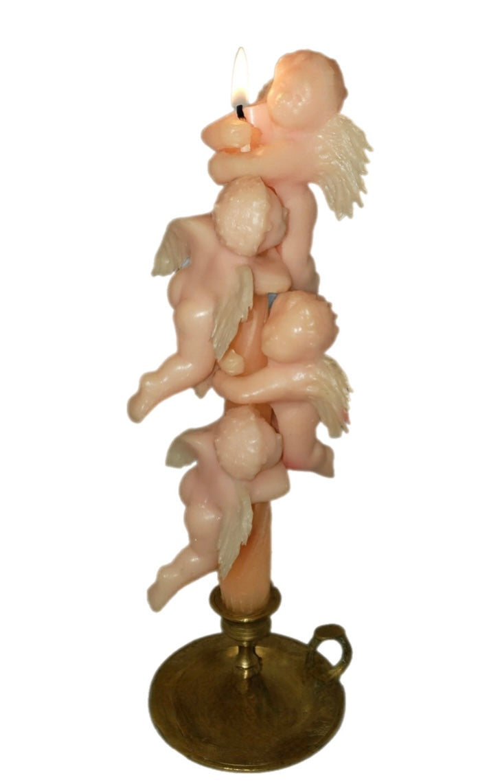 Celestial Cherub Candle Huggers Thermoplastic 1960s