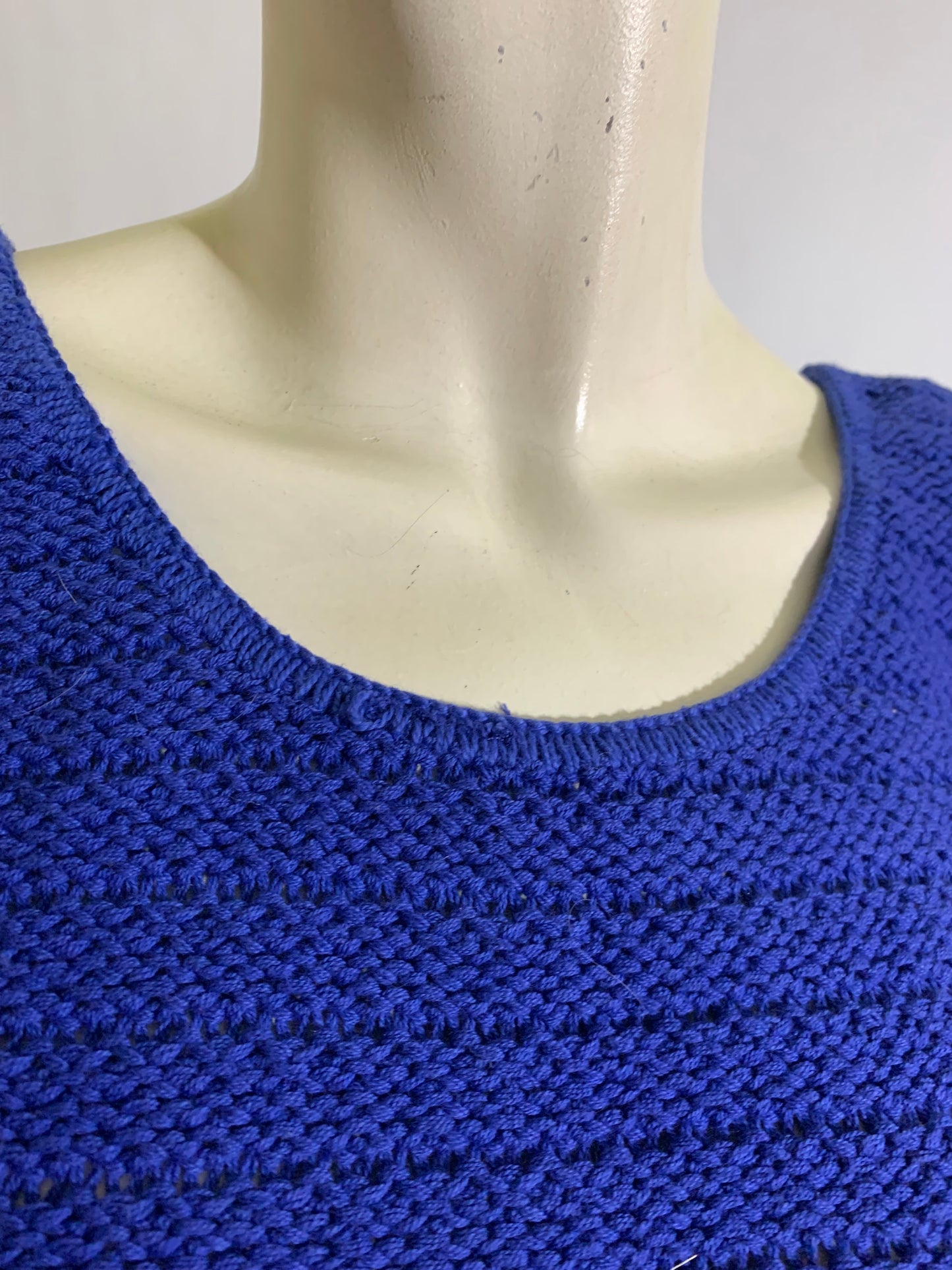 Royal Blue Sweater Knit Tank Top circa 1980s