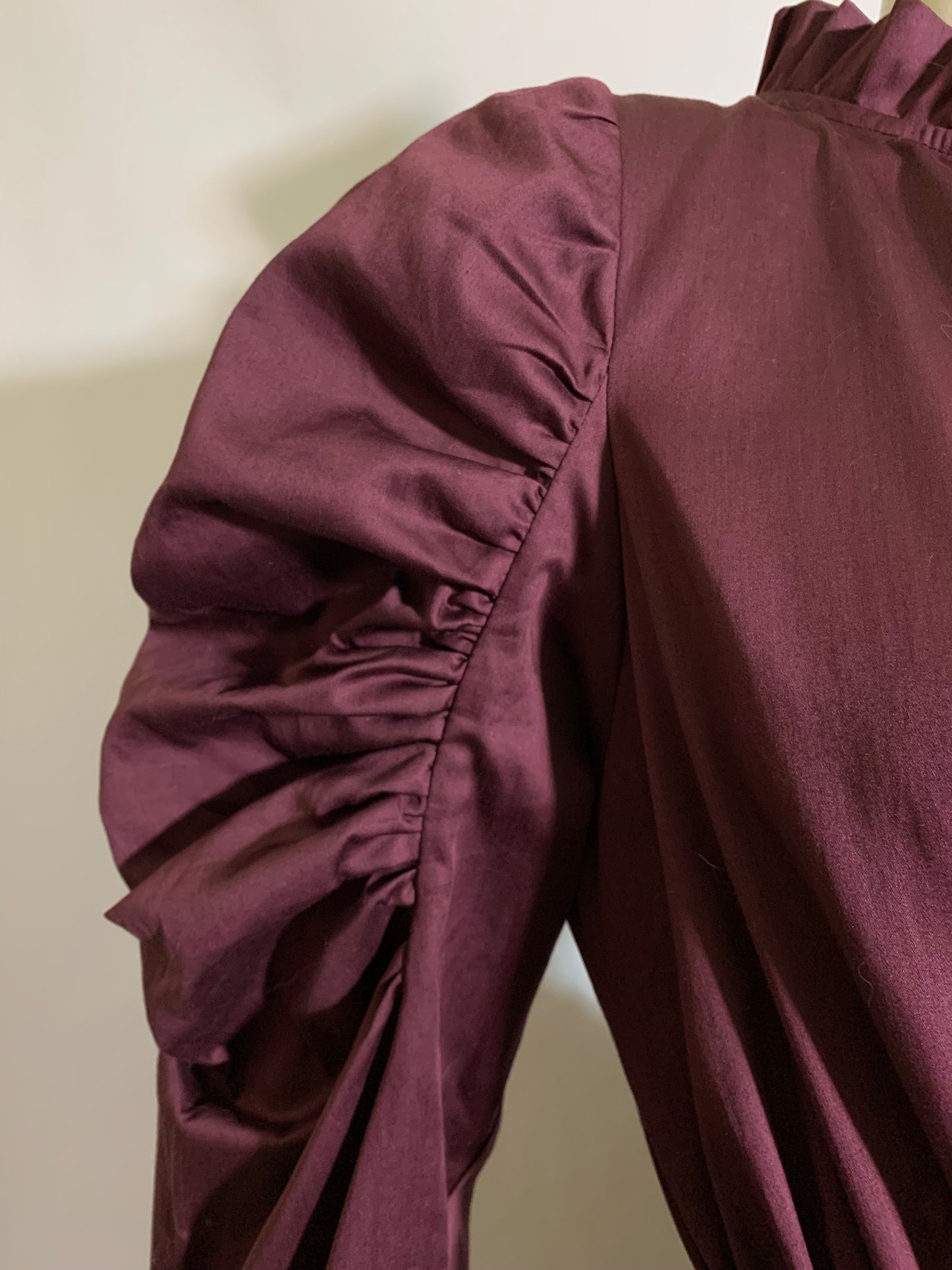 80s Inspired Plum Poplin Victorian Style Dress by LaliPop Modern