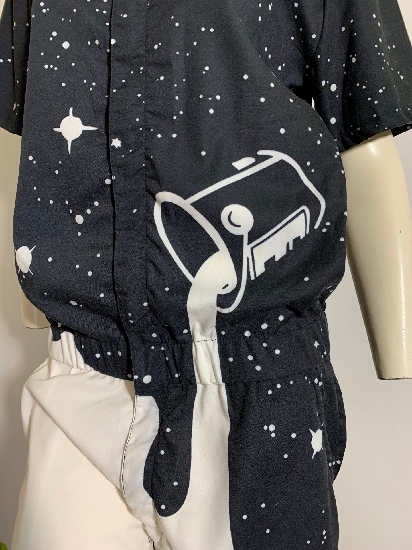 Spilled Paint Print Shorts Romper Modern