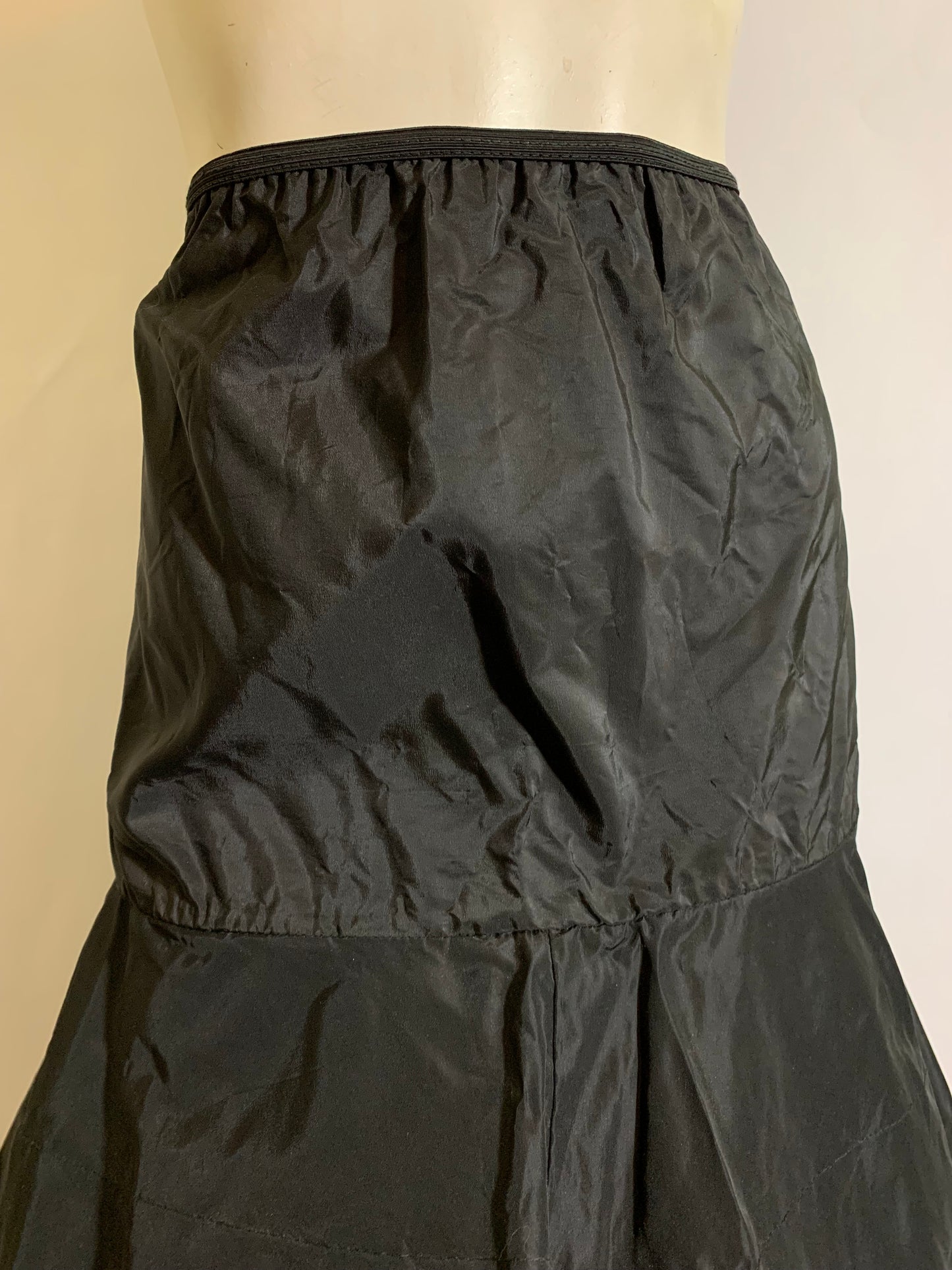 Black Taffeta & Tulle Crinoline Half Slip circa 1950s