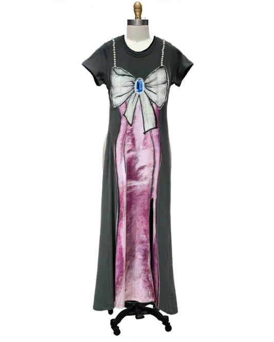 Bowtied- the Trompe L'Oeil Evening Gown T-Shirt Dress