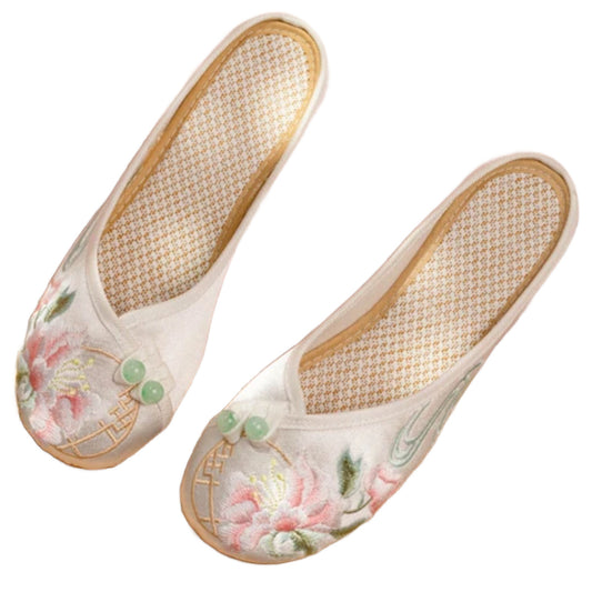Prudence- the Asian Inspired Embroidered Slipper Shoes 2 Colors