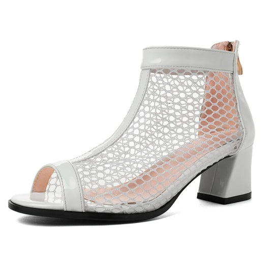 Emma- the Mesh Open Toed Ankle Boot