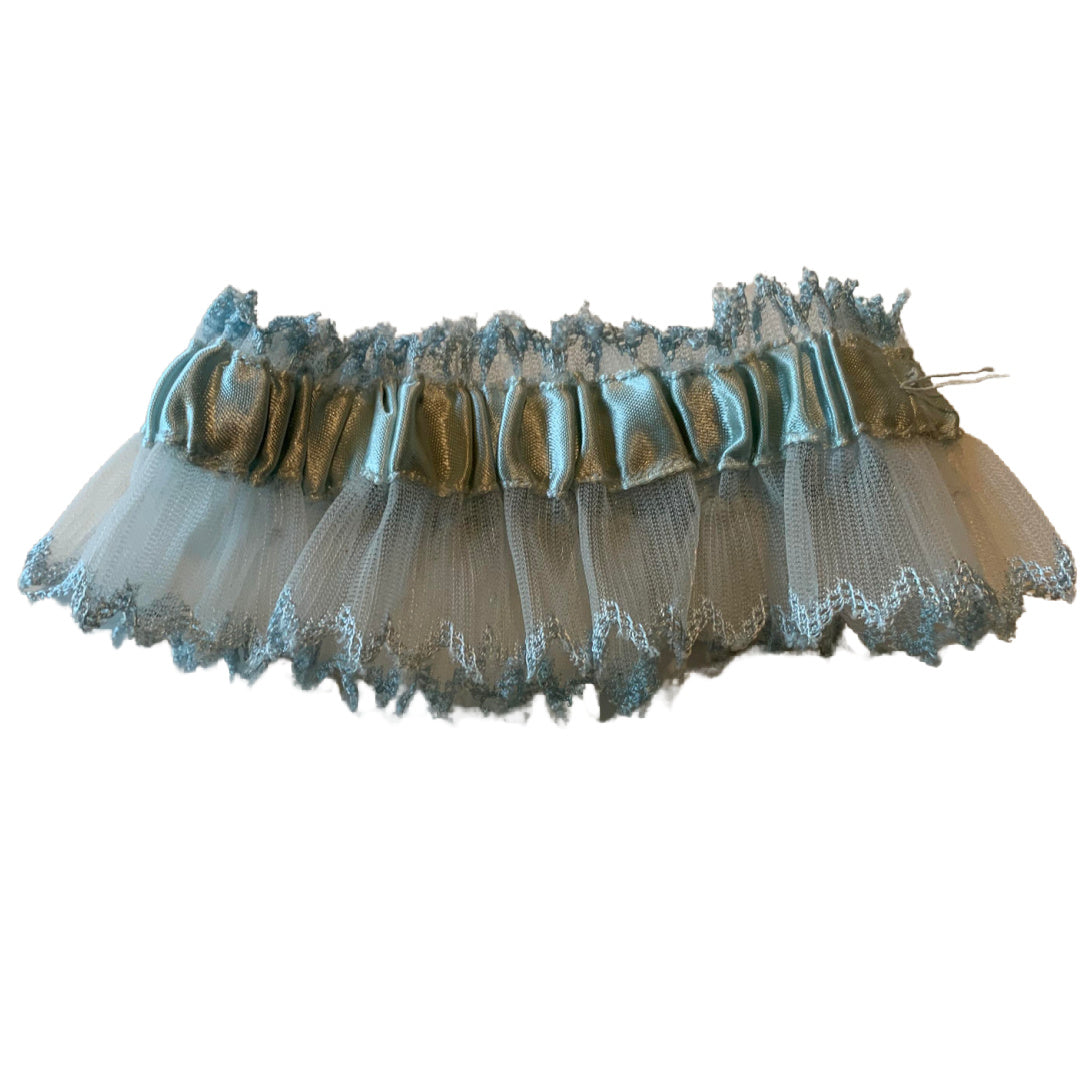 Baby Blue Satin and Lace Garter circa 1960s