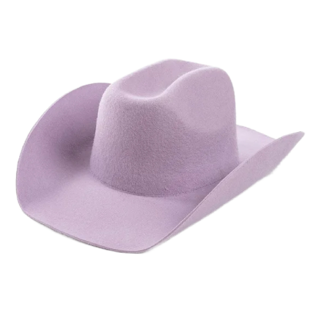 Go West- the Solid Colored Felted Wool Cowgirl Hat Pastels 7 Colors