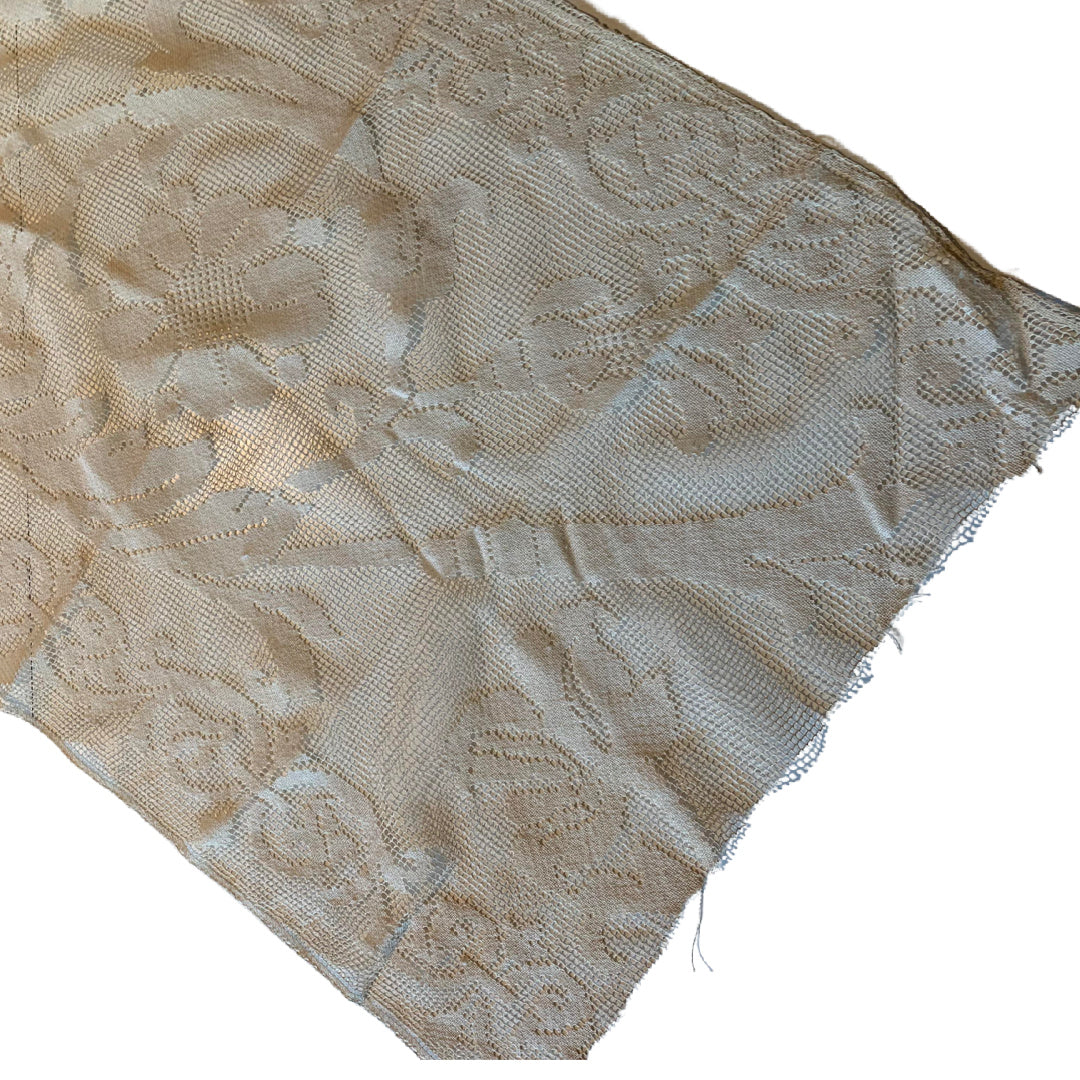 Filet Lace Floral Design Panel circa 1910s