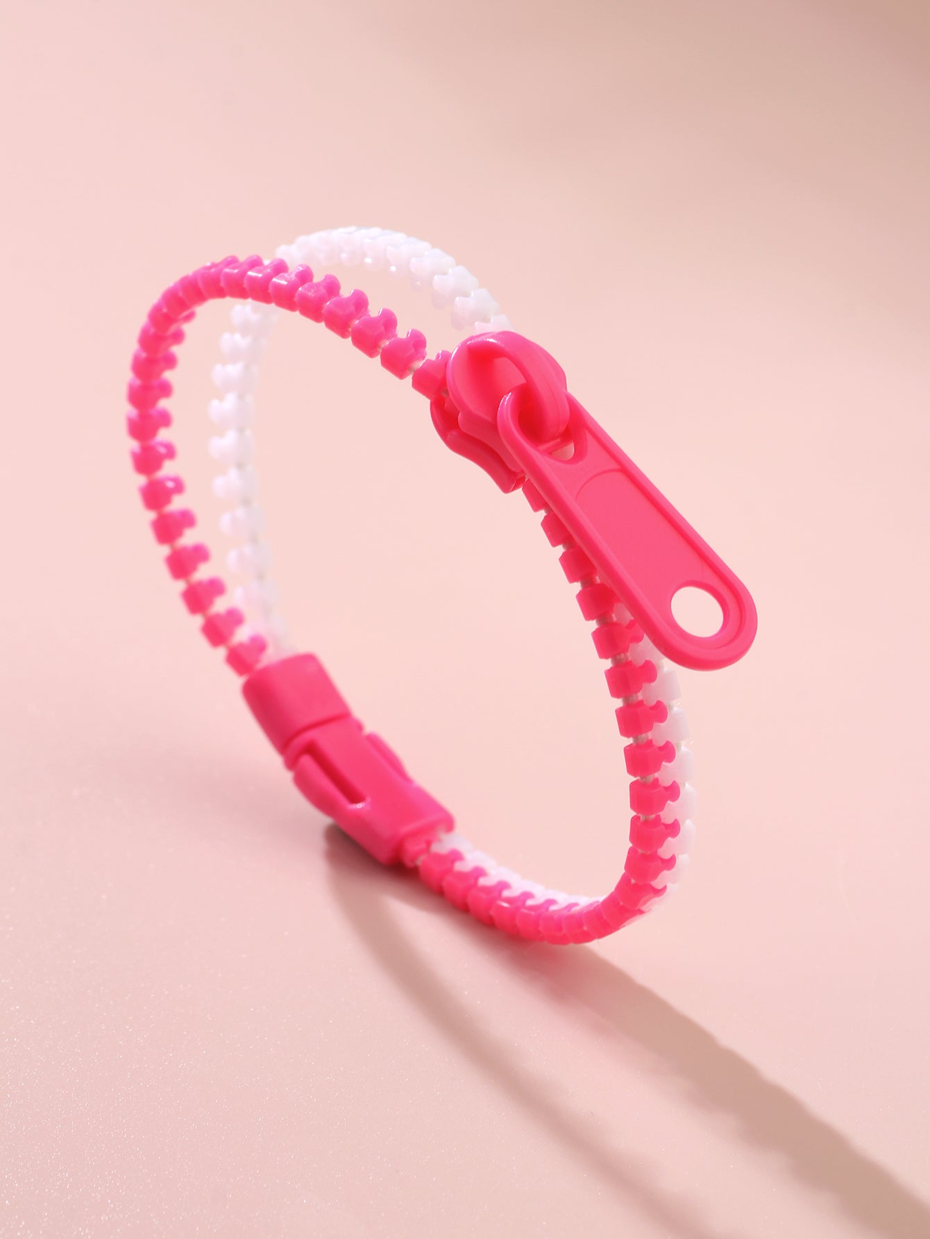 Rocker- the Black and Pink Zippered Wrist Band