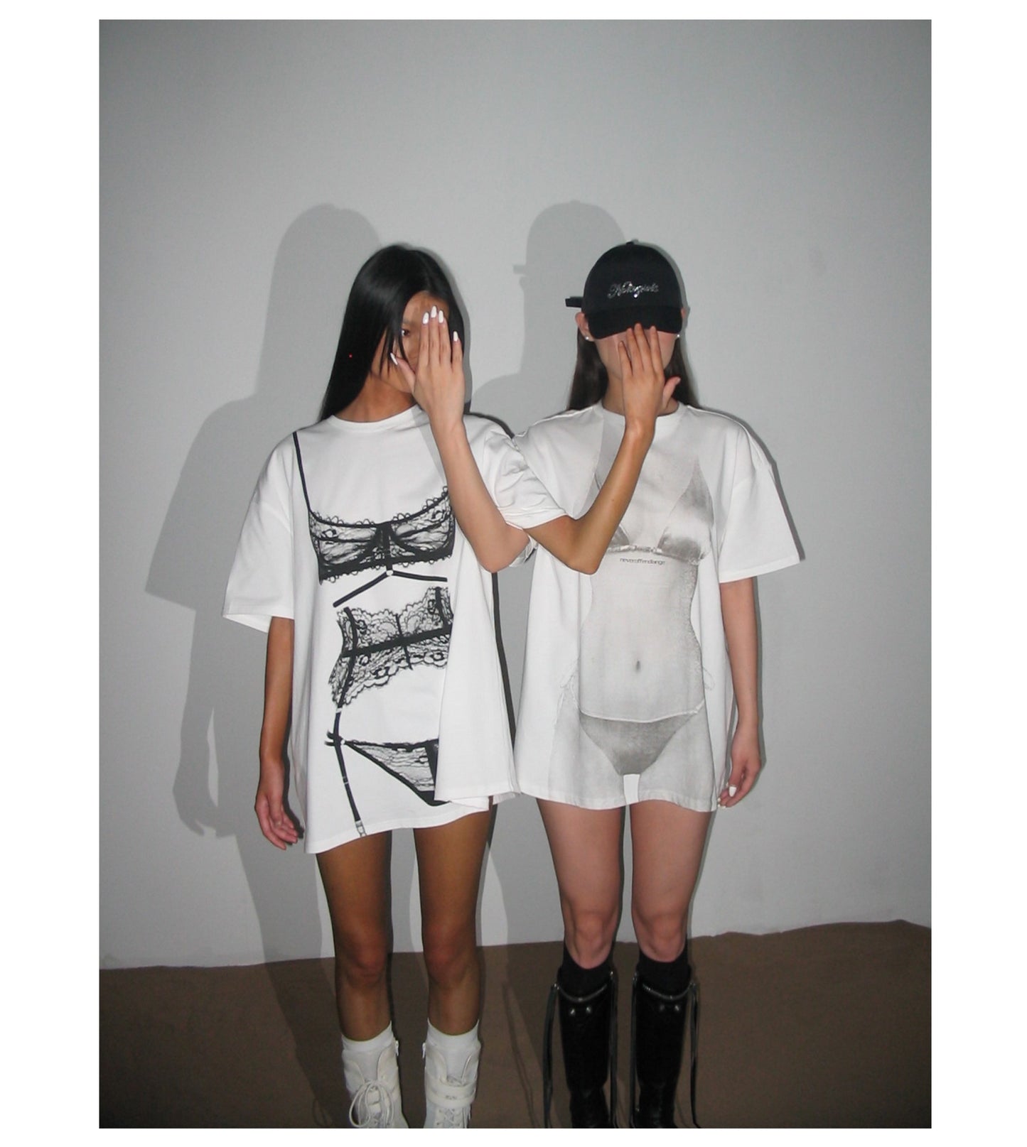Intimate- the Lingerie or Bikini Trompe l'oeil White Tee Shirt 2 Styles