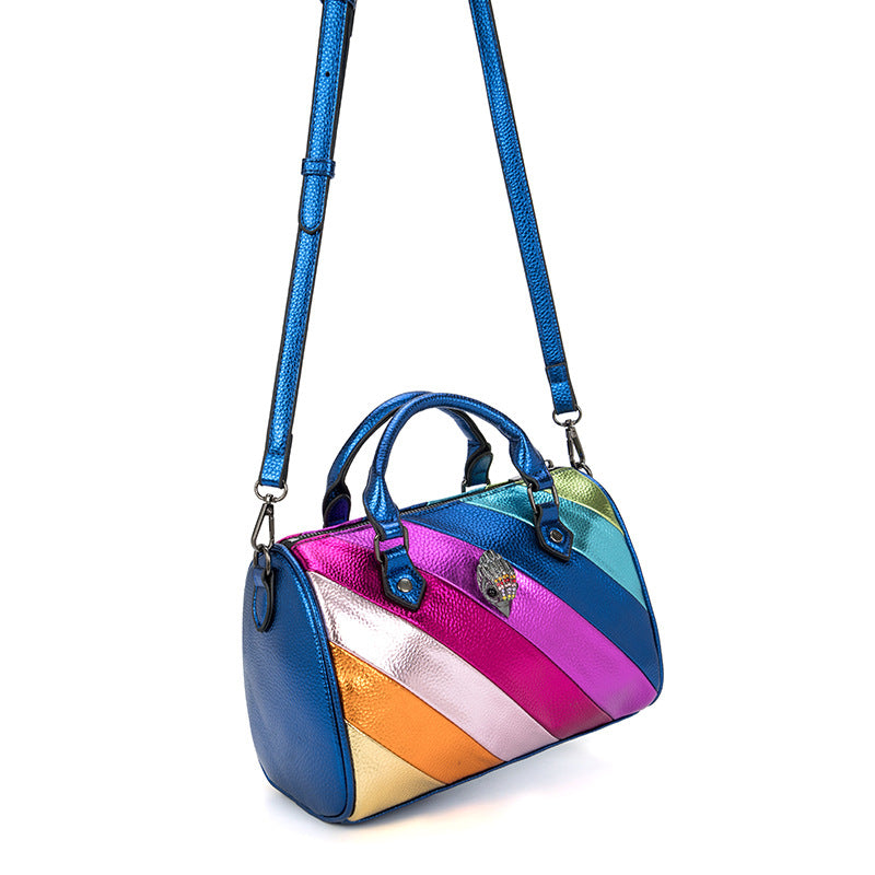 Glambow- the Metallic Disco Glam Rainbow Striped Handbag