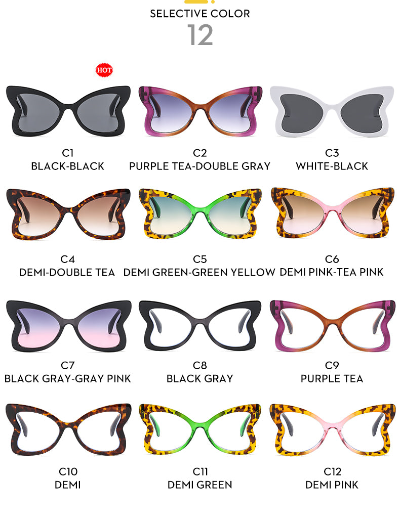 Side Eye- the Sideways Heart Frame Ombre Hued Sunglasses 12 Colors