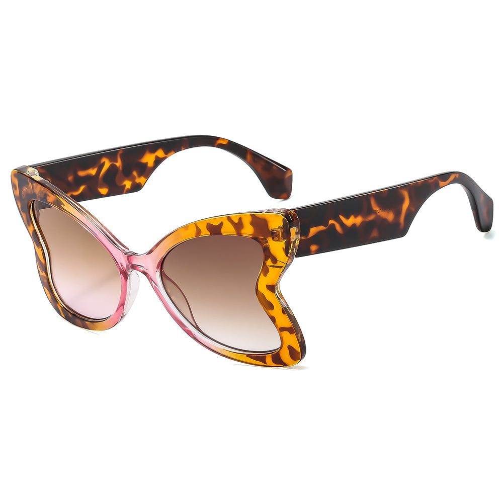 Side Eye- the Sideways Heart Frame Ombre Hued Sunglasses 12 Colors