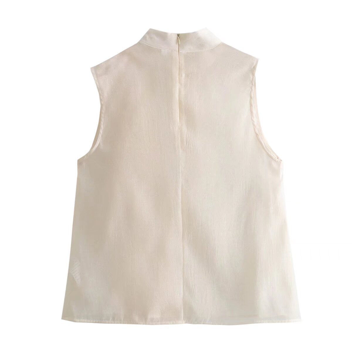 Bowtied- the Sheer Sleeveless Pussy Bow Blouse