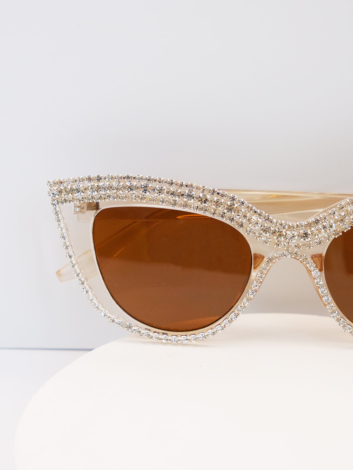 Champers- the Champagne and Rhinestone Cat Eye Sunglasses