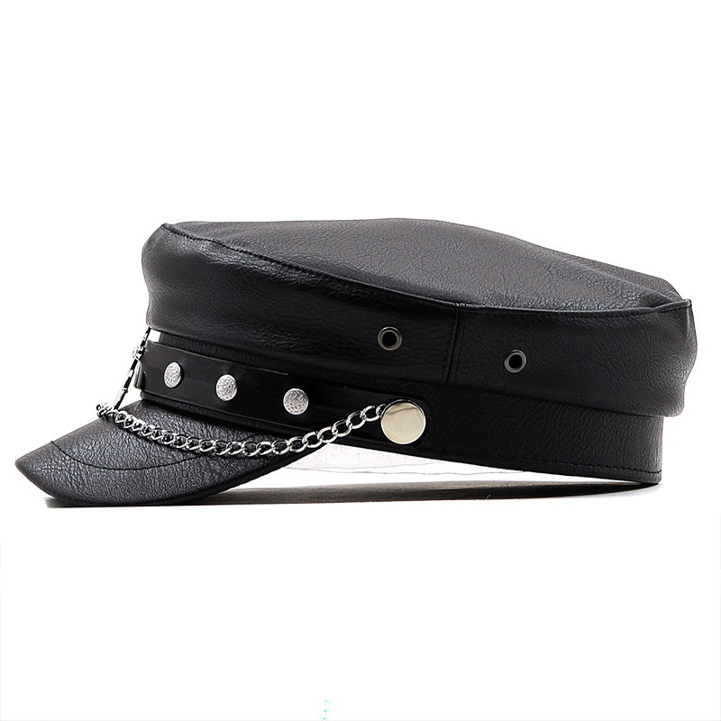 My Captain- the Anchor and Studded Black Vinyl Captain's Hat