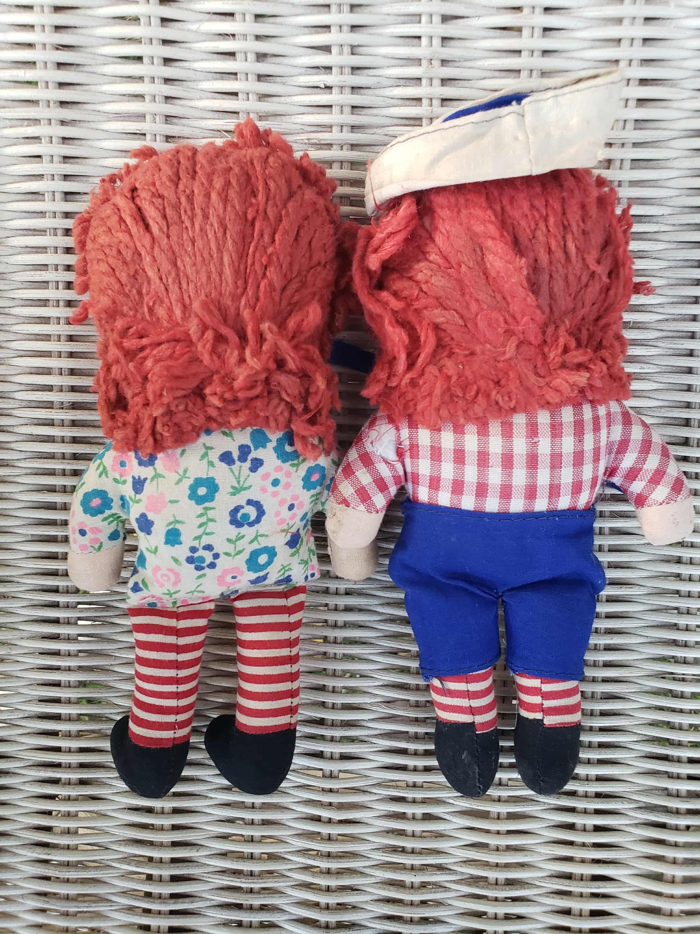 1960s Raggedy Ann and Andy Stuffed Doll Set
