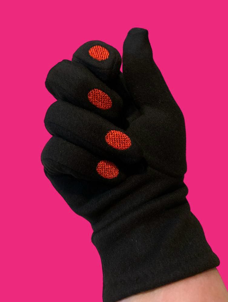 Schiap Style Painted Fingernails Embroidered Gloves (Some with Rings!)