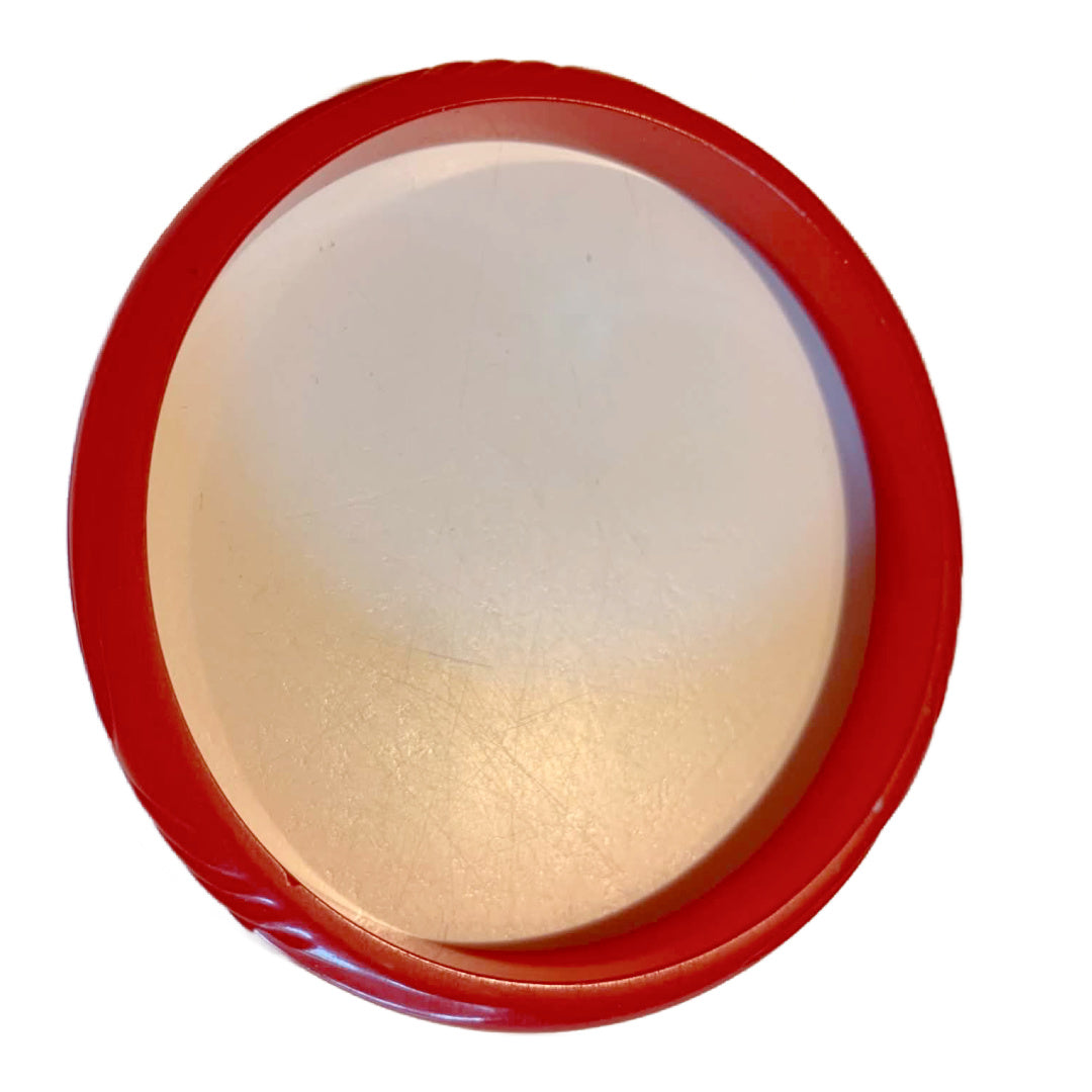 Carved Strawberry Red Bakelite Bangle Bracelet circa 1940s