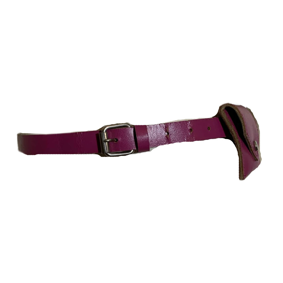 Skinny Magenta Belt with Little Bag circa 1980s