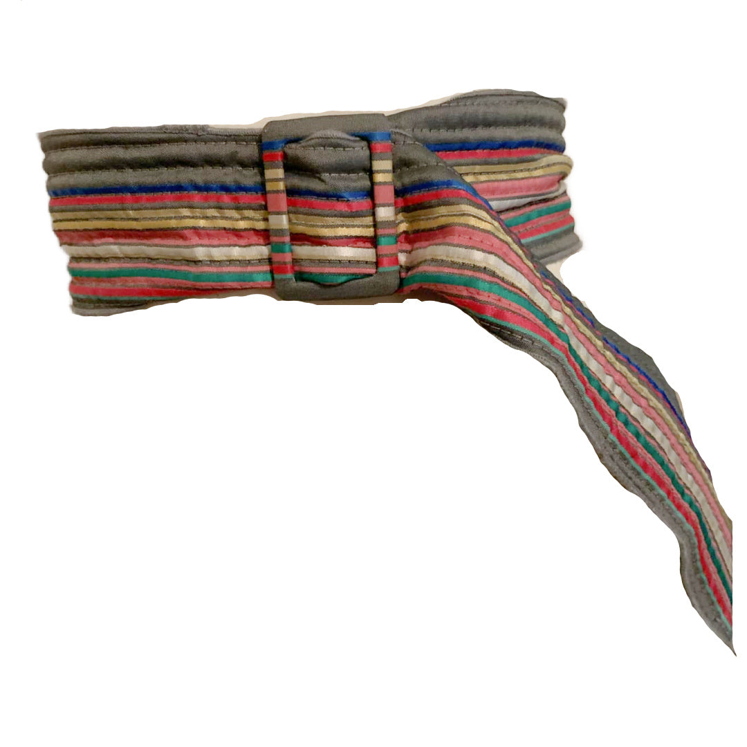 Striped Quilted Fabric Belt circa 1980s