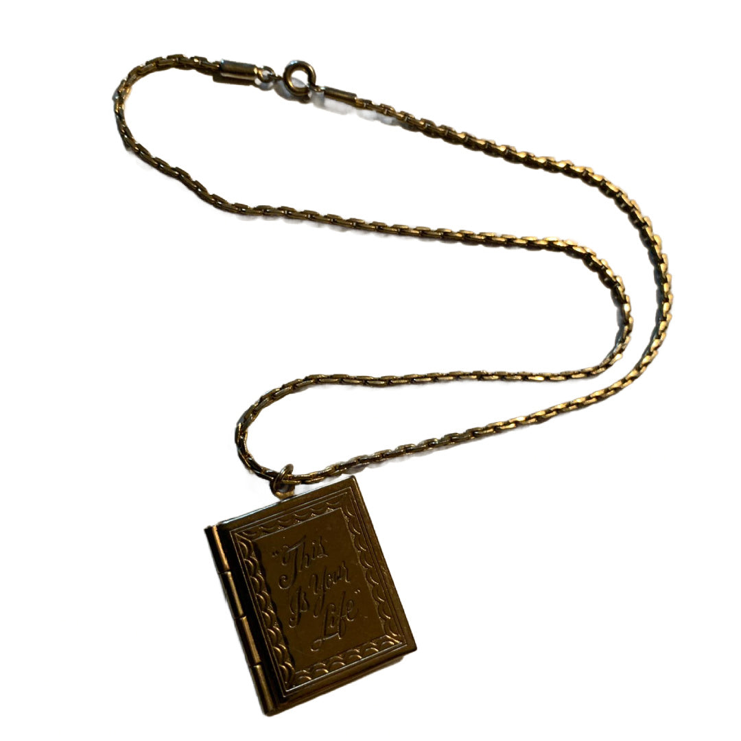 This is Your Life Book Locket Necklace circa 1960s