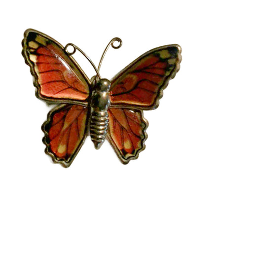 Little Orange and Yellow Butterfly Brooch circa 1960s