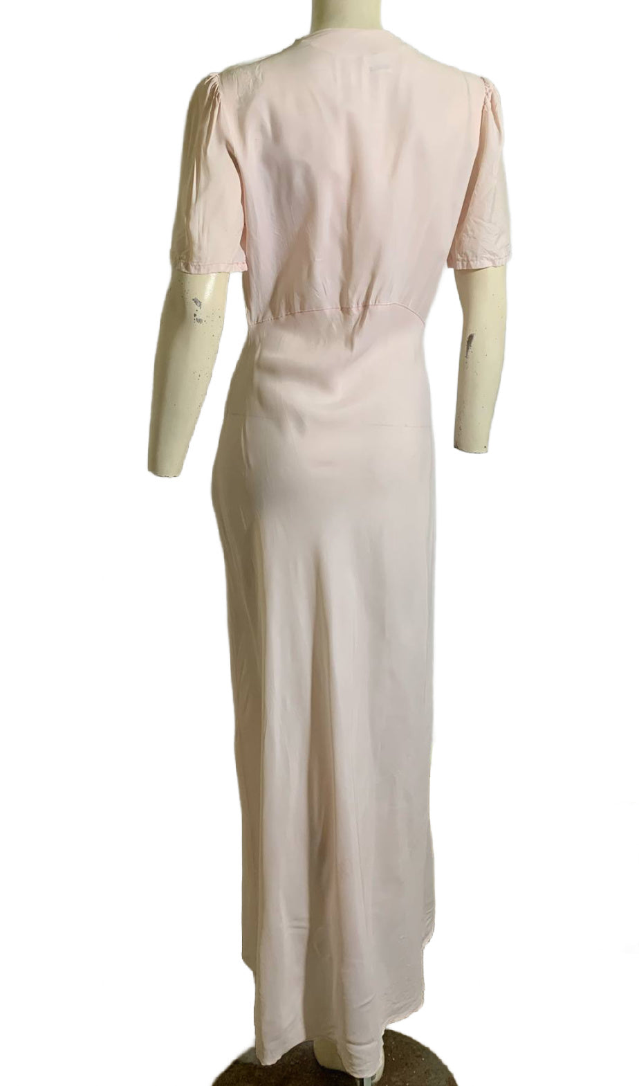 Blush Pink Rayon Lace Trimmed Nightgown circa 1950s