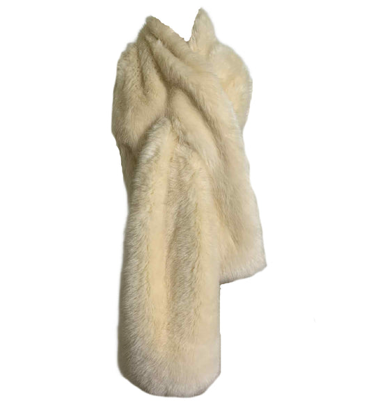 Old Hollywood Glamour Modern Does 50s Winter White Faux Fur Wrap
