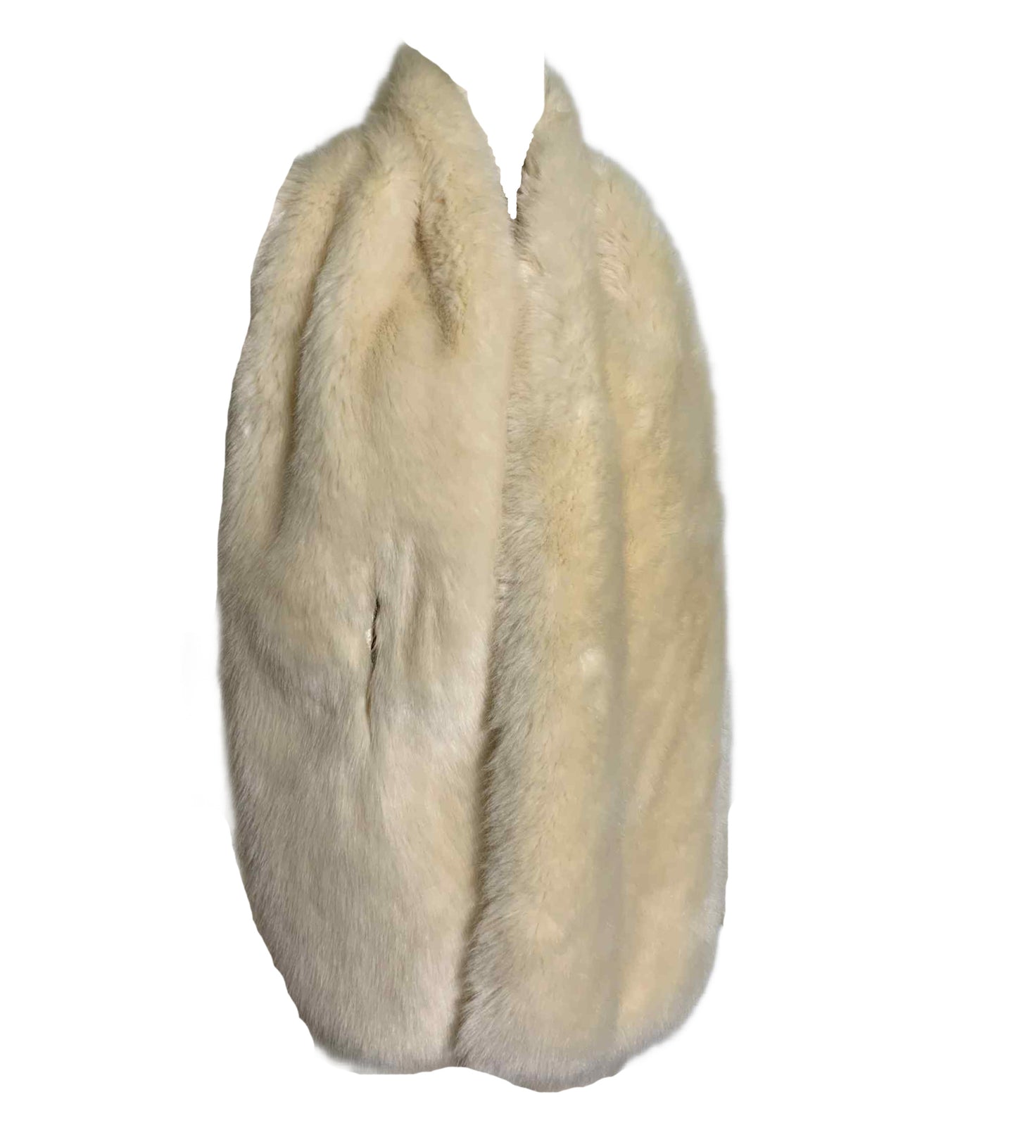 Old Hollywood Glamour Modern Does 50s Winter White Faux Fur Wrap