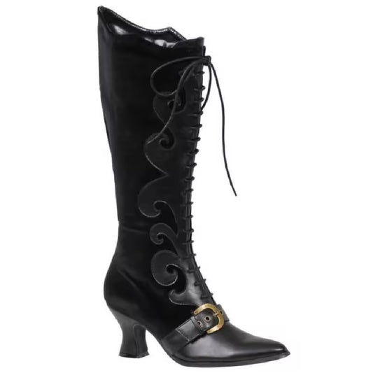 Elvira- the Goth Knee High Velvet Boots 2 Colors
